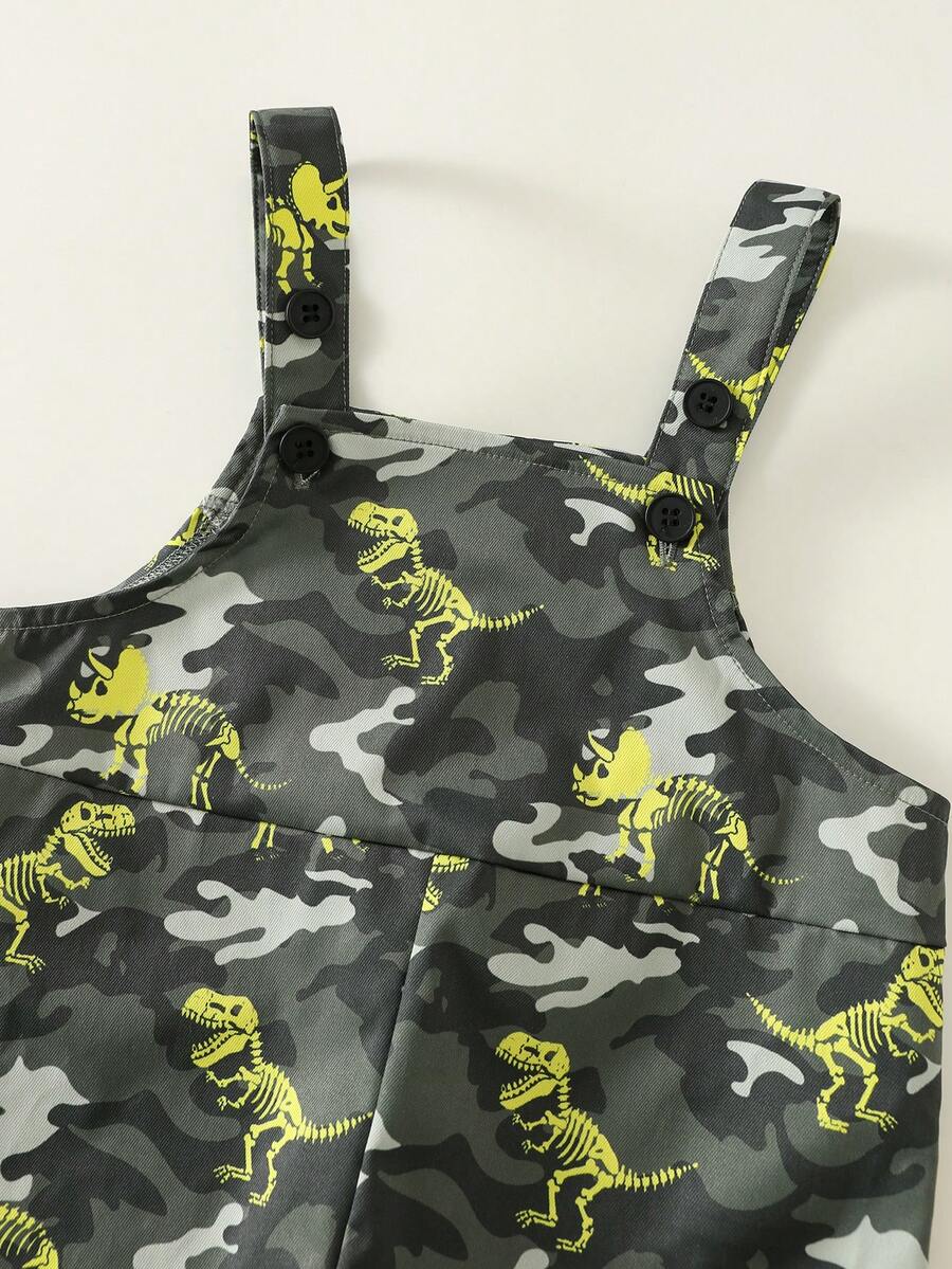 Striped Baby Boys Jumpsuit With Cartoon Bear Design Casual Kids Outfit