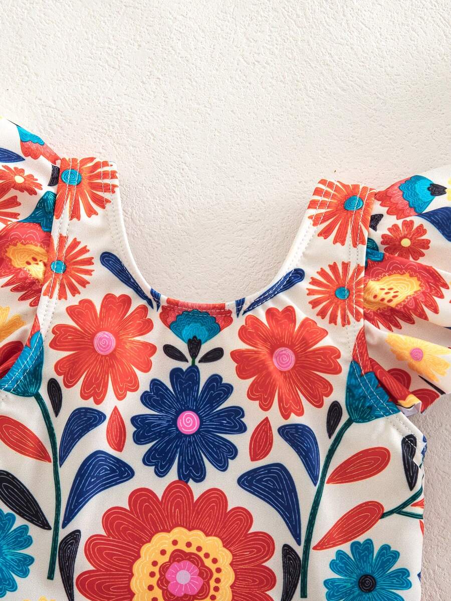Cute Back Bow Swimwear For Little Girls Summer Beach Vacation Outfit