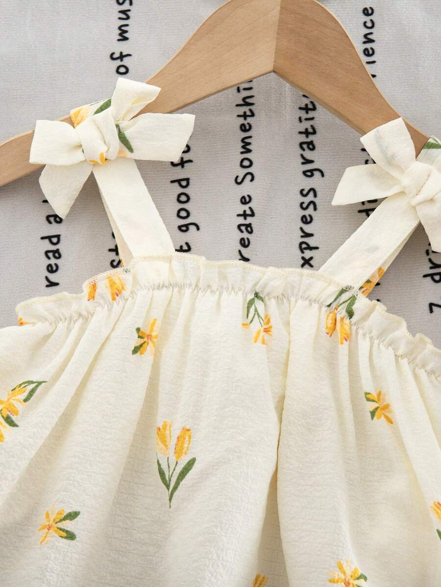 Fashion Striped Camisole Set For Baby Girls Casual Everyday Summer Clothing