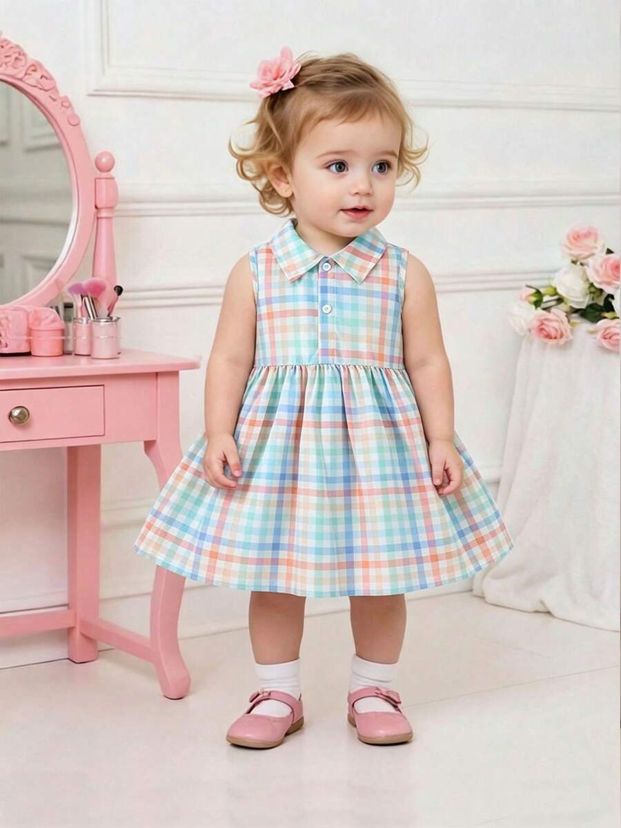Kids Floral Print A-Line Dress With Bucket Hat Cute Summer Outing Clothing Set