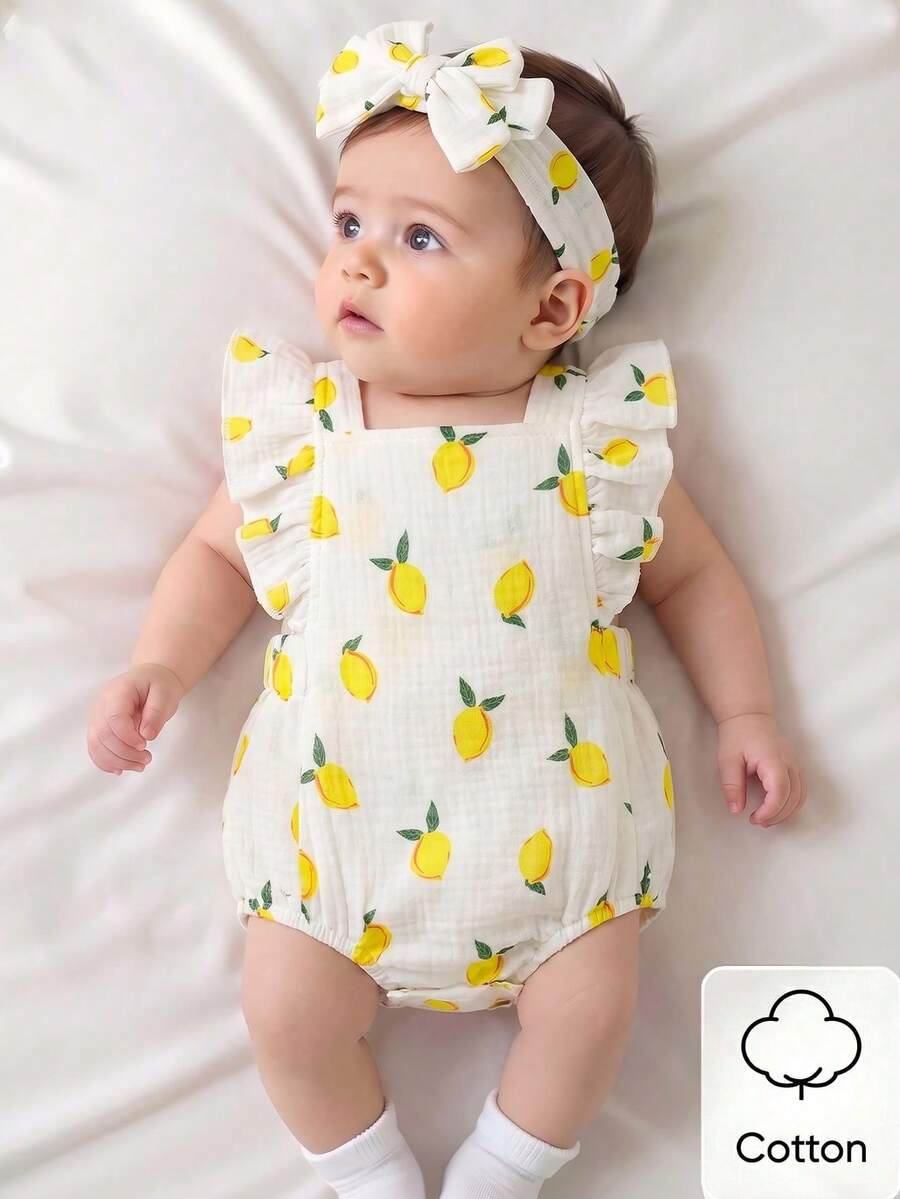 Baby Floral Print Sleeveless Jumpsuit for Casual Summer Daily Wear and Outings