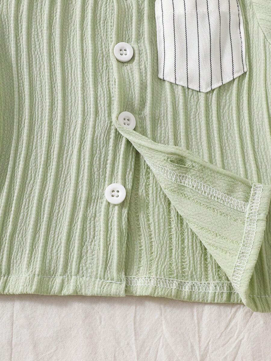 2PCS Baby Boy Gentleman Style Shirt and Shorts Set for Stylish Summer Daily Wear