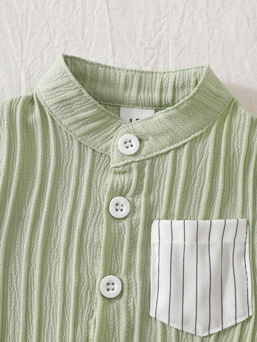2PCS Baby Boy Gentleman Style Shirt and Shorts Set for Stylish Summer Daily Wear
