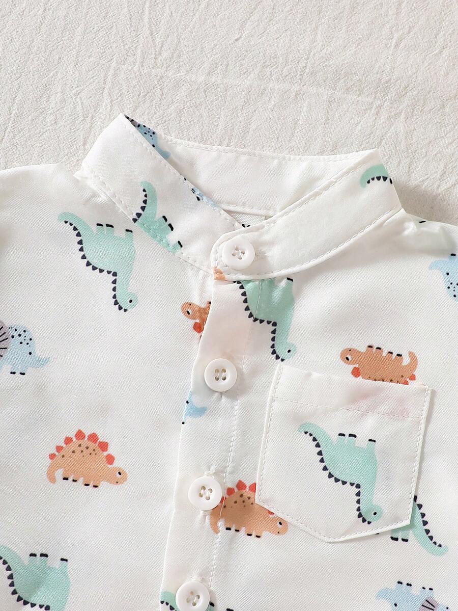 2PCS Baby Boy Gentleman Style Shirt and Shorts Set for Stylish Summer Daily Wear