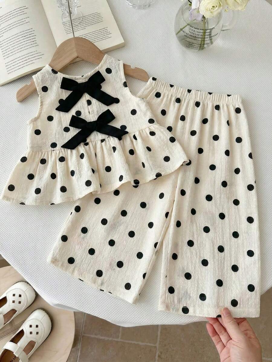 Casual Summer Pants Outfit For Kids Girls Ditsy Floral Fashion Wear