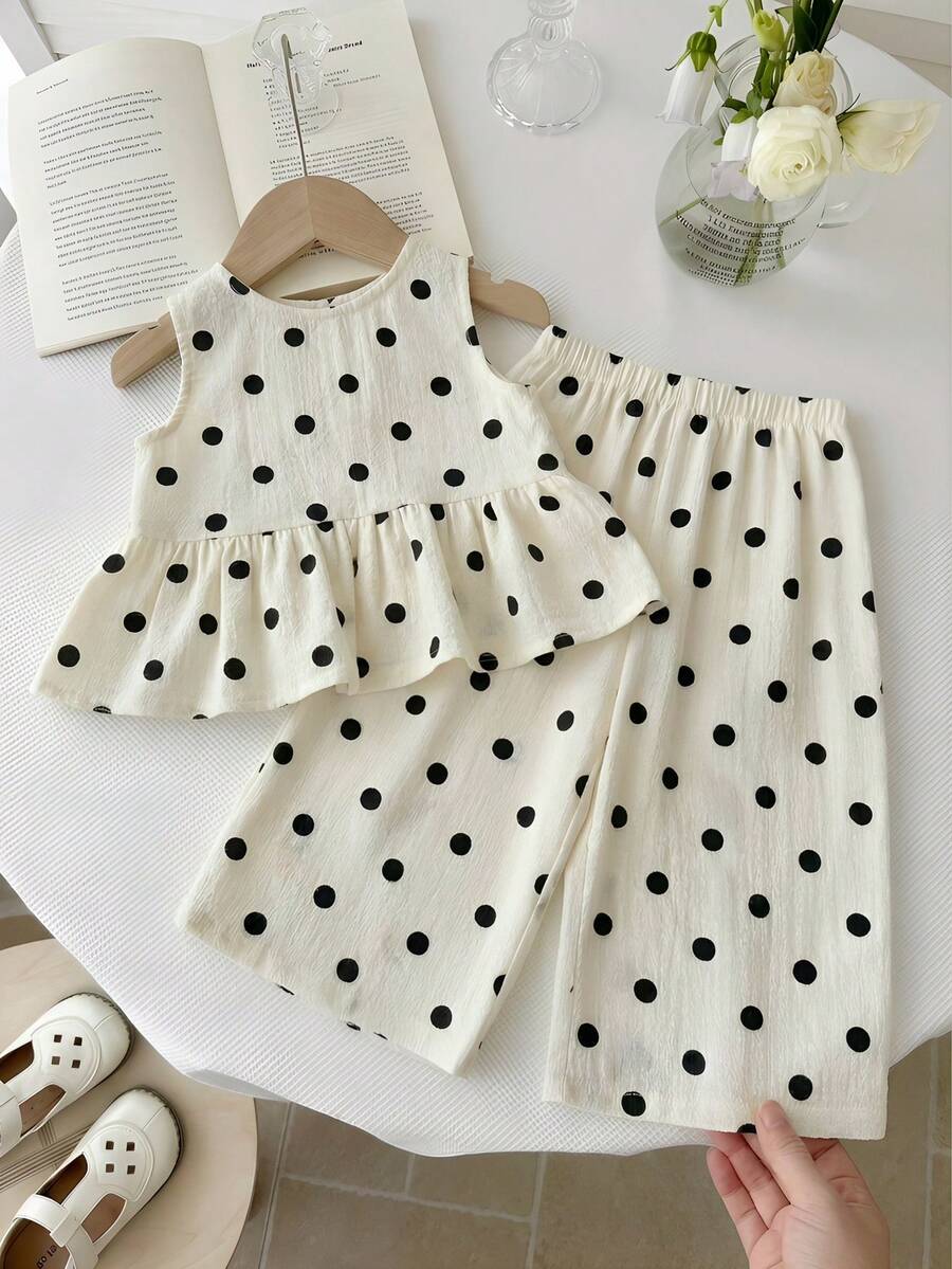 Casual Summer Pants Outfit For Kids Girls Ditsy Floral Fashion Wear