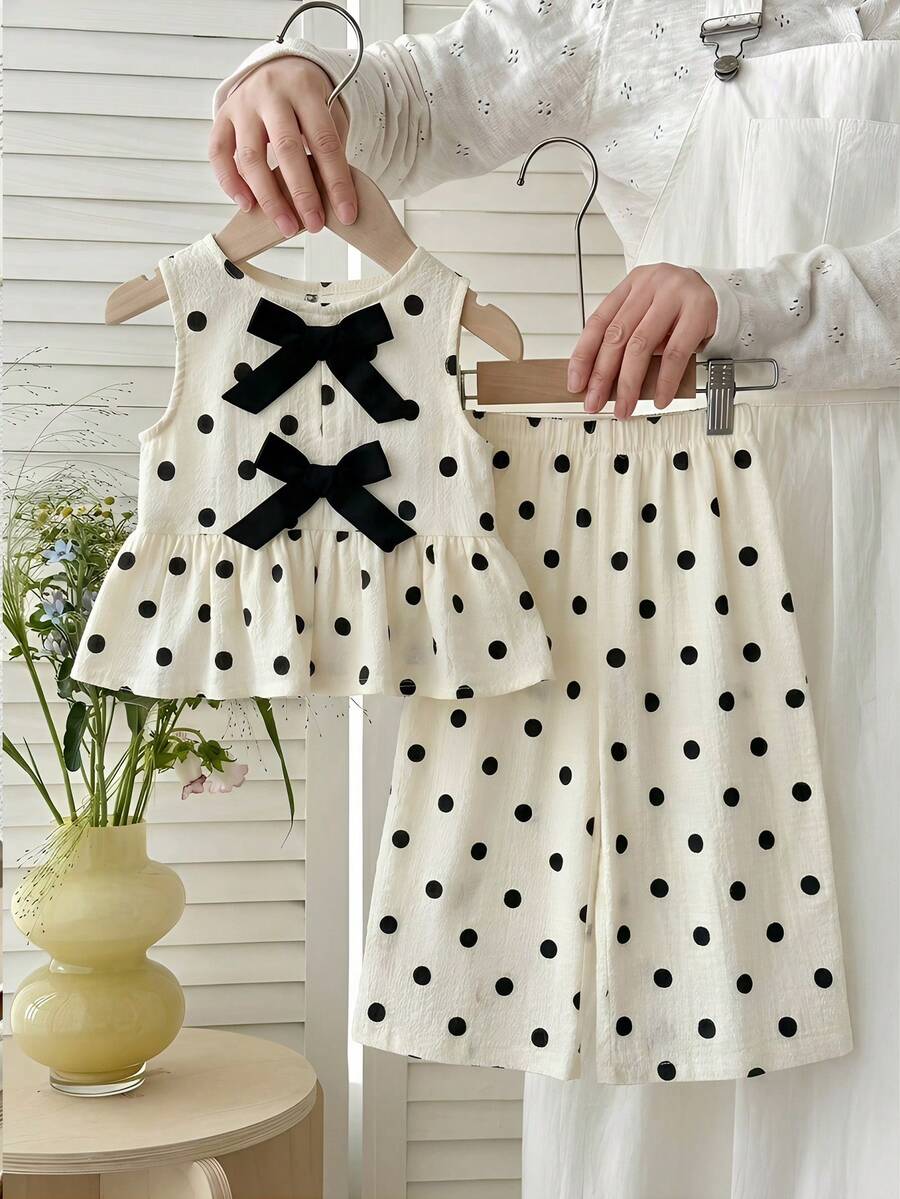 Casual Summer Pants Outfit For Kids Girls Ditsy Floral Fashion Wear