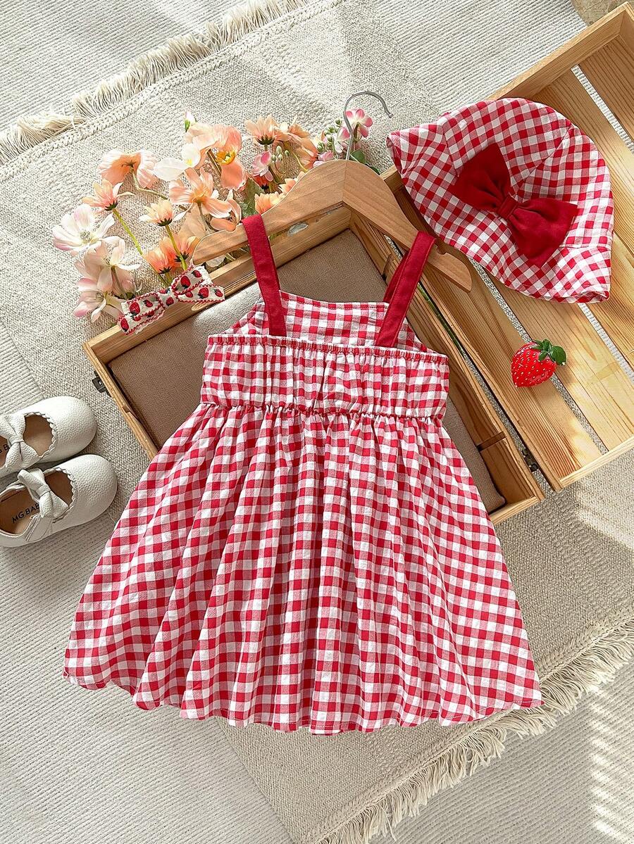 Little Girls Floral Print Sleeveless Dress With Bow Tie Waist Cute Summer Outfit