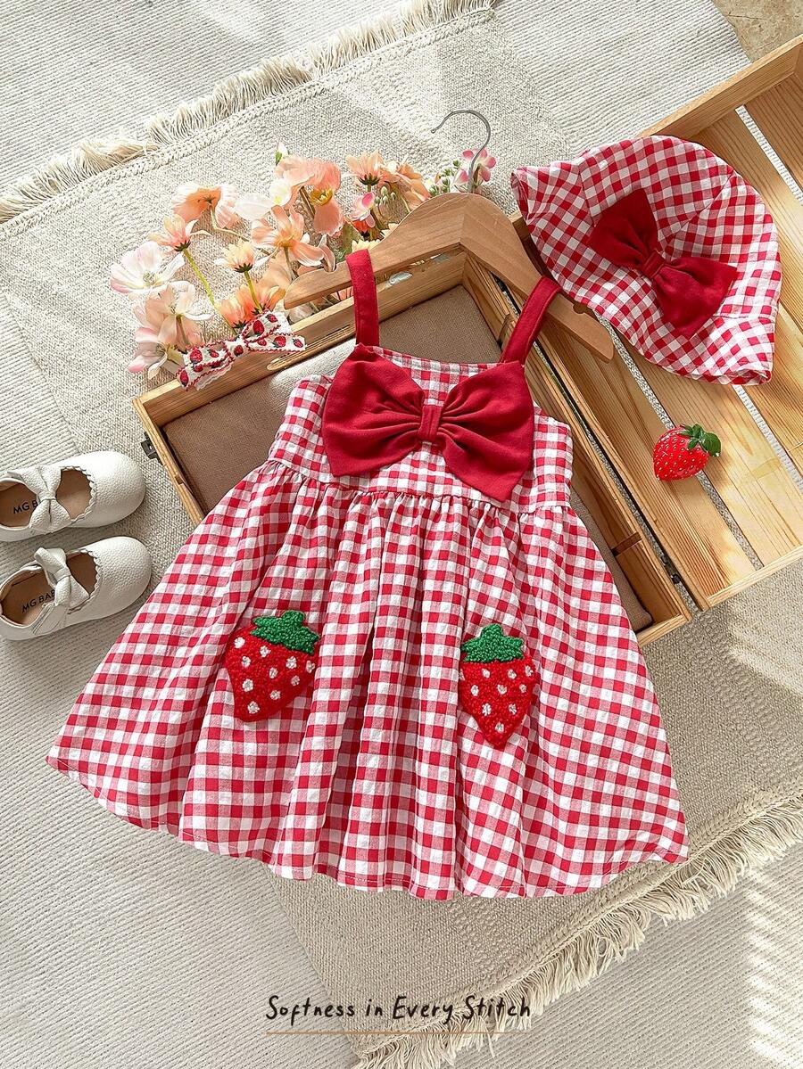 Little Girls Floral Print Sleeveless Dress With Bow Tie Waist Cute Summer Outfit