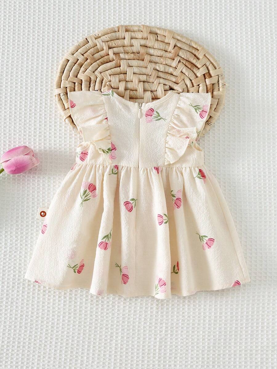 Baby Red Ruffle Waist Dress for Cute Elegant Summer Wear