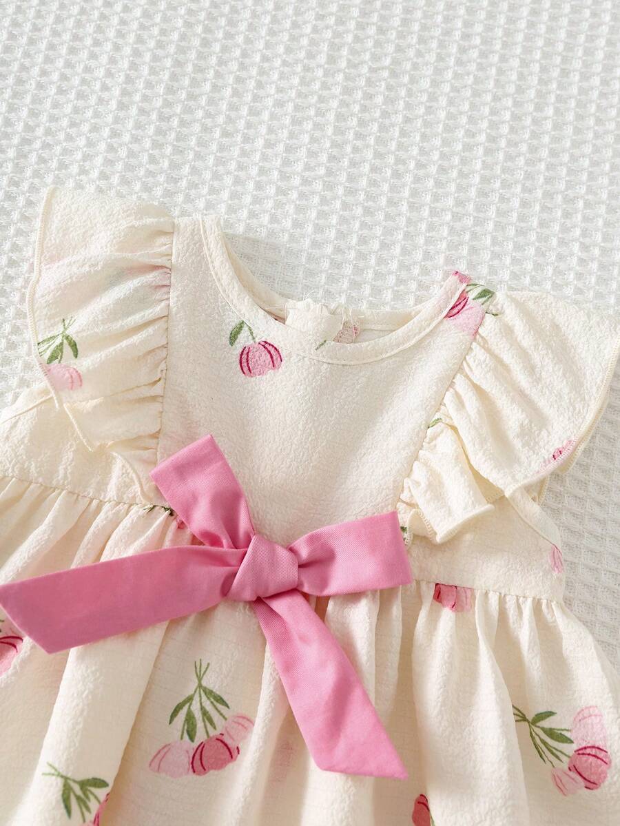 Baby Red Ruffle Waist Dress for Cute Elegant Summer Wear