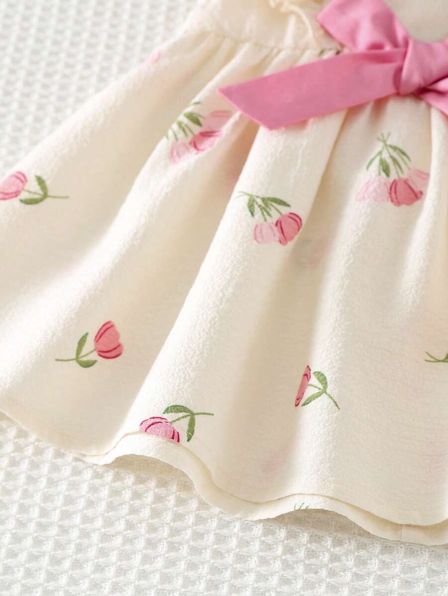 Baby Red Ruffle Waist Dress for Cute Elegant Summer Wear