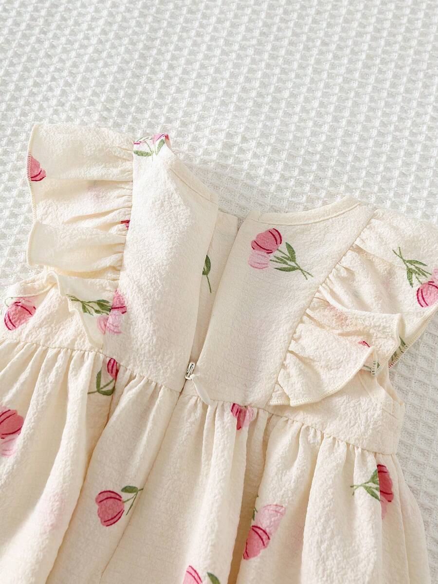 Baby Red Ruffle Waist Dress for Cute Elegant Summer Wear