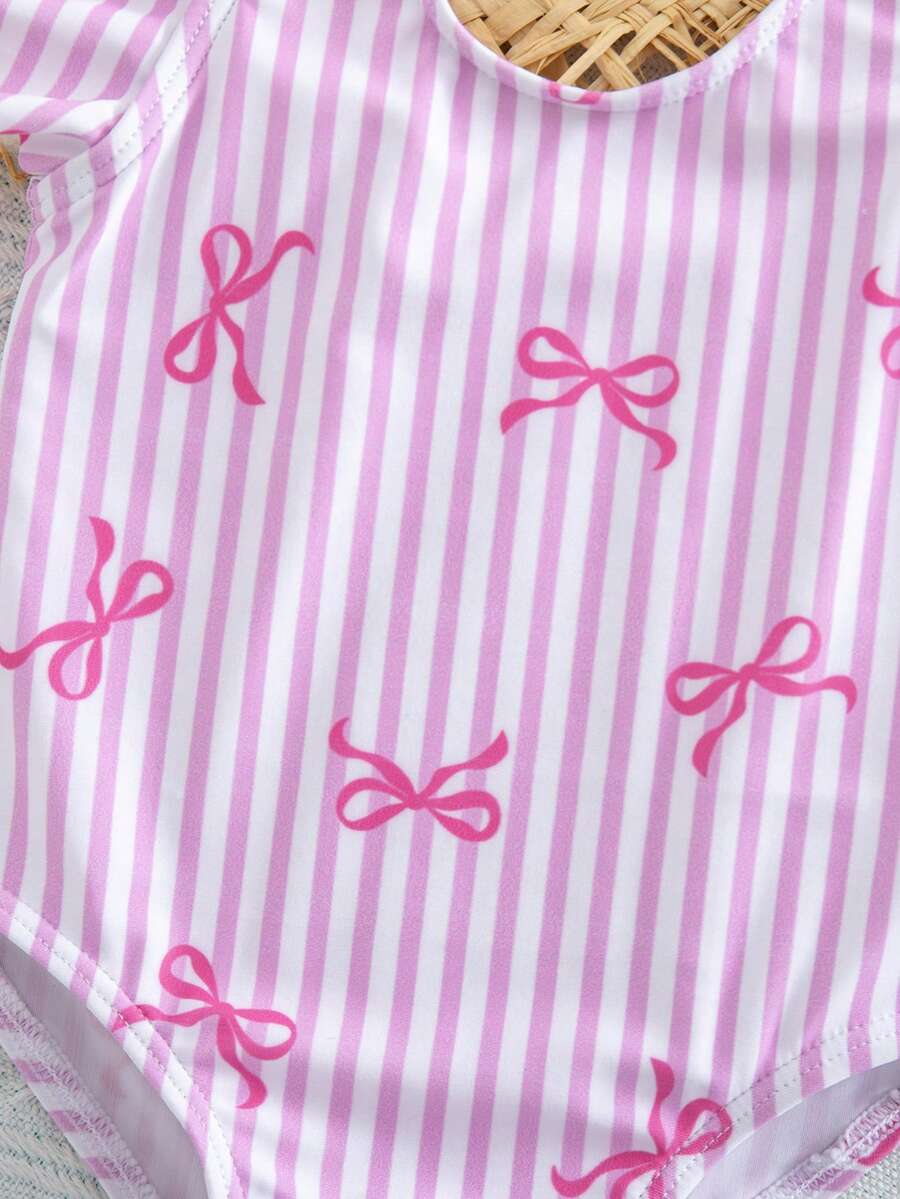 Baby Watermelon Print Ruffle Sleeveless One-Piece Swimsuit for Summer Beach Days