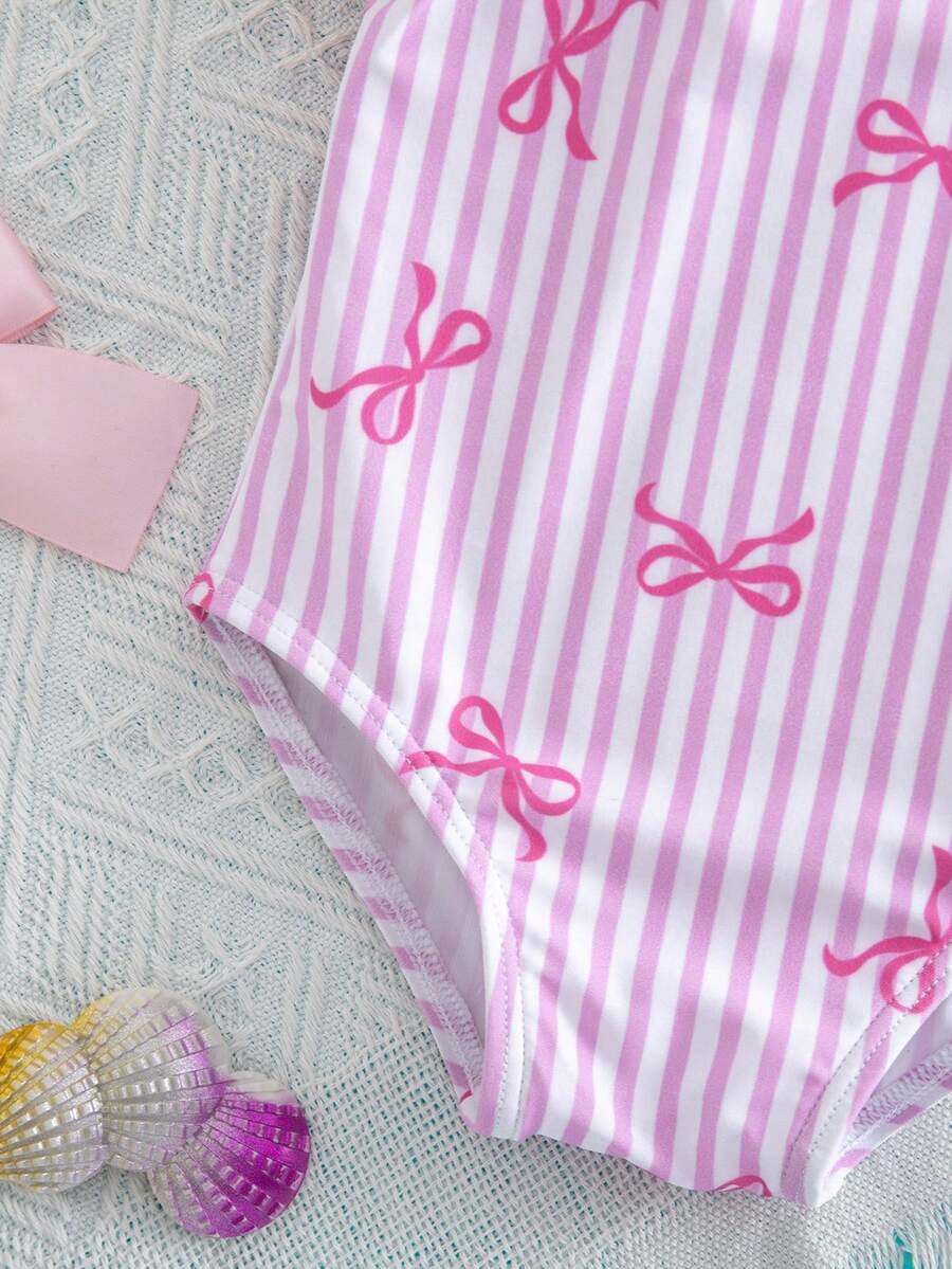 Baby Watermelon Print Ruffle Sleeveless One-Piece Swimsuit for Summer Beach Days