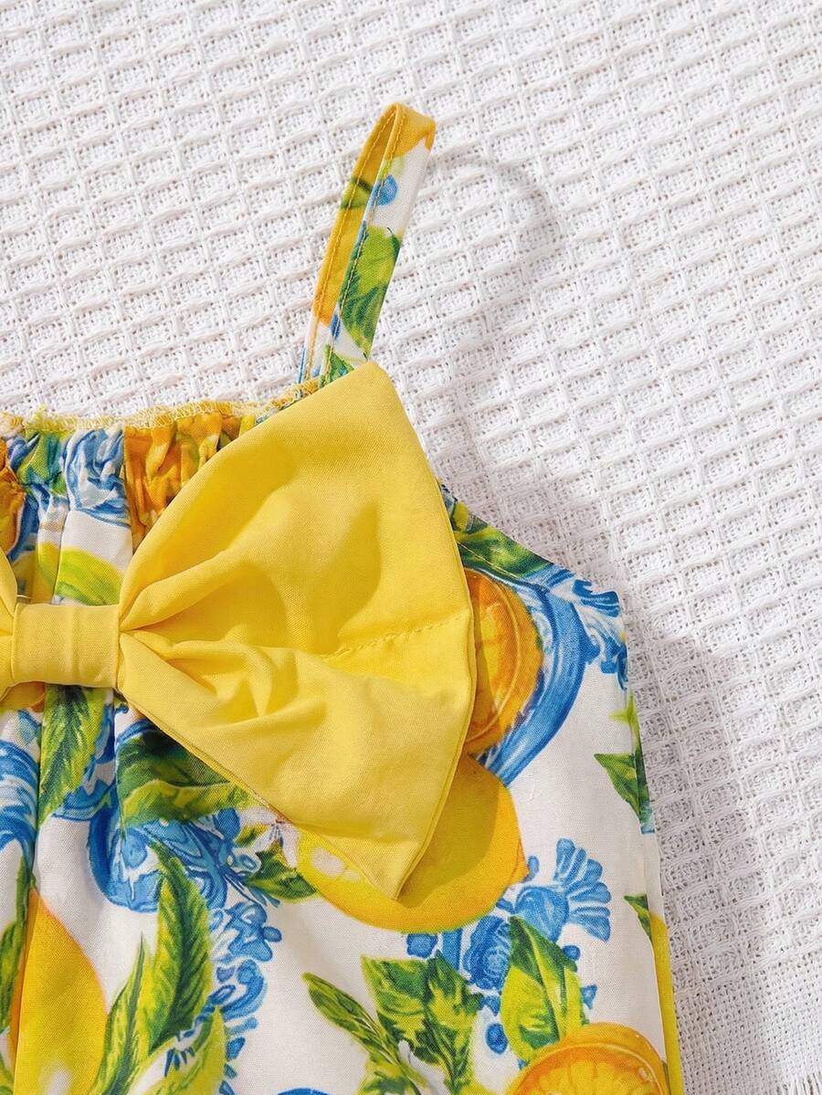 Baby Girl Casual Spaghetti Strap Jumpsuit Cute Sleeveless Summer Vacation Outfit For Newborn Infant Toddler Girls