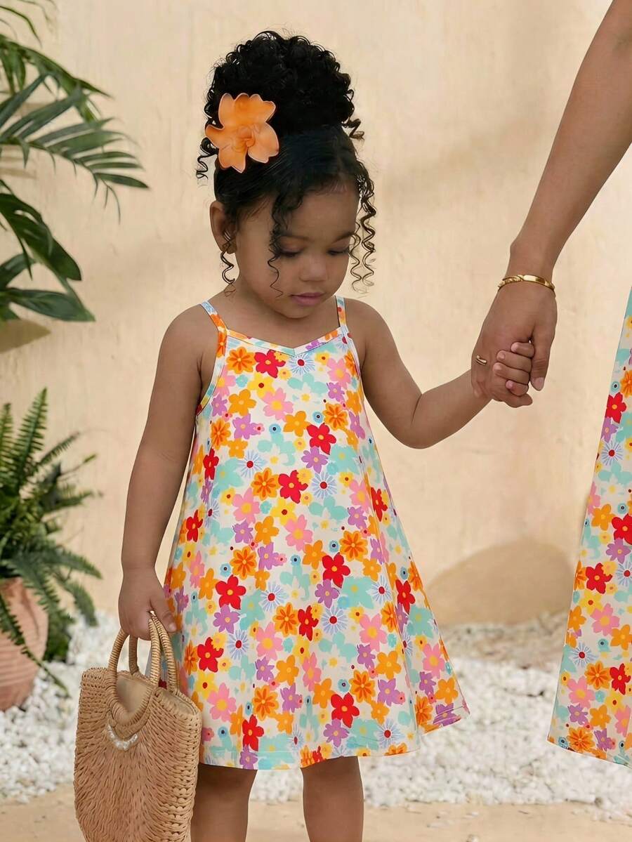 Toddler Girls Rainbow Stripe Sundress Loose Casual Beach Vacation Wear