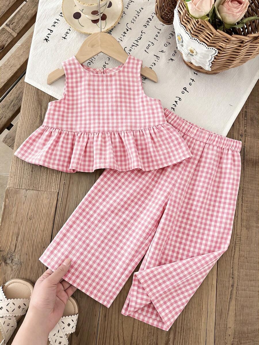 Casual Summer Pants Outfit For Kids Girls Ditsy Floral Fashion Wear