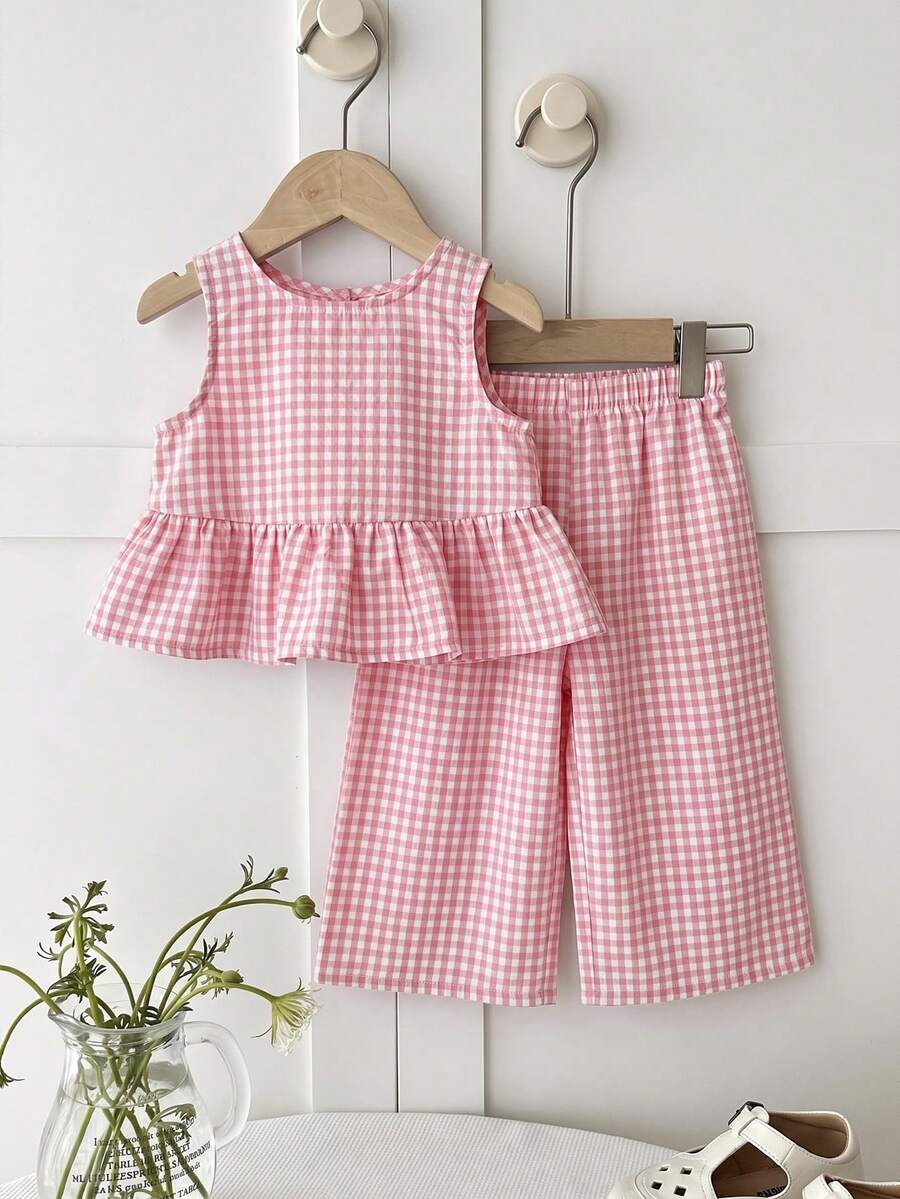 Casual Summer Pants Outfit For Kids Girls Ditsy Floral Fashion Wear