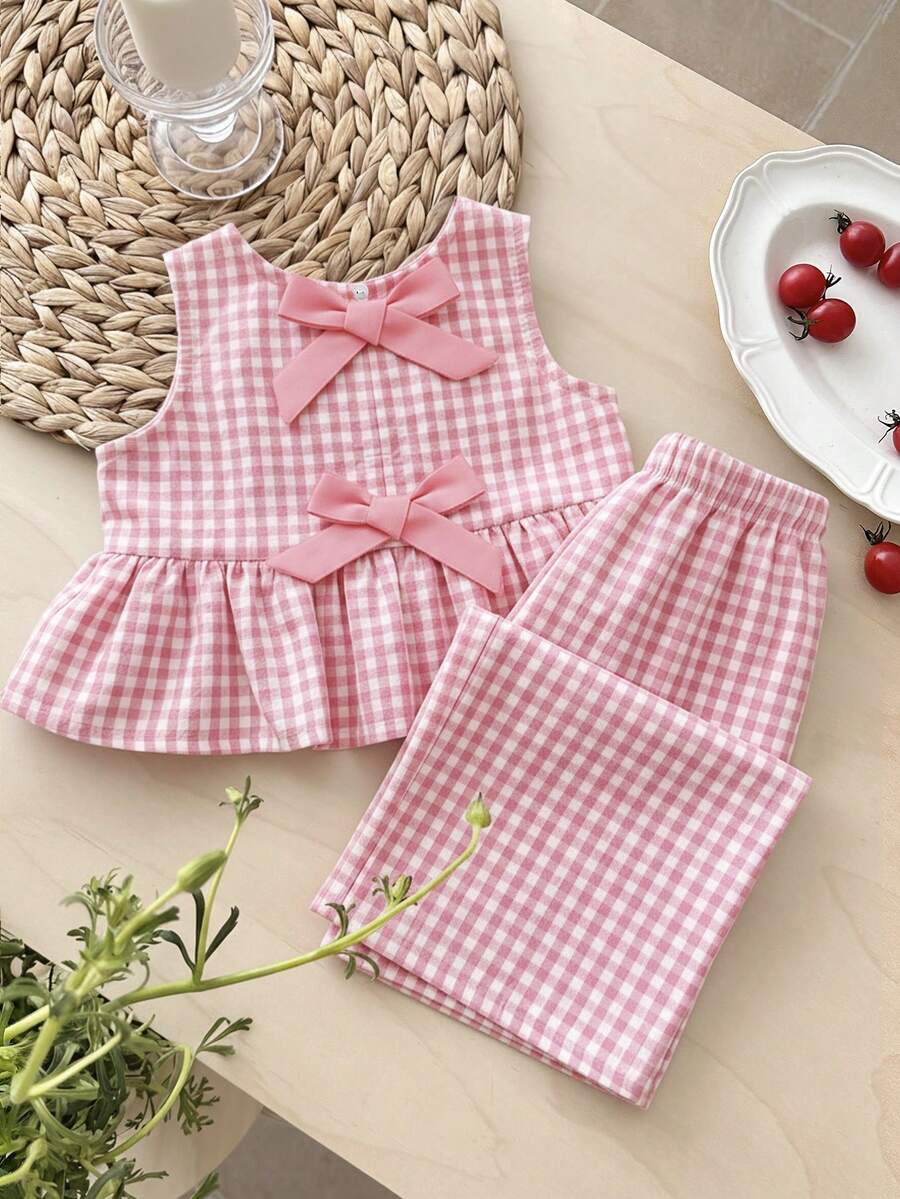 Casual Summer Pants Outfit For Kids Girls Ditsy Floral Fashion Wear
