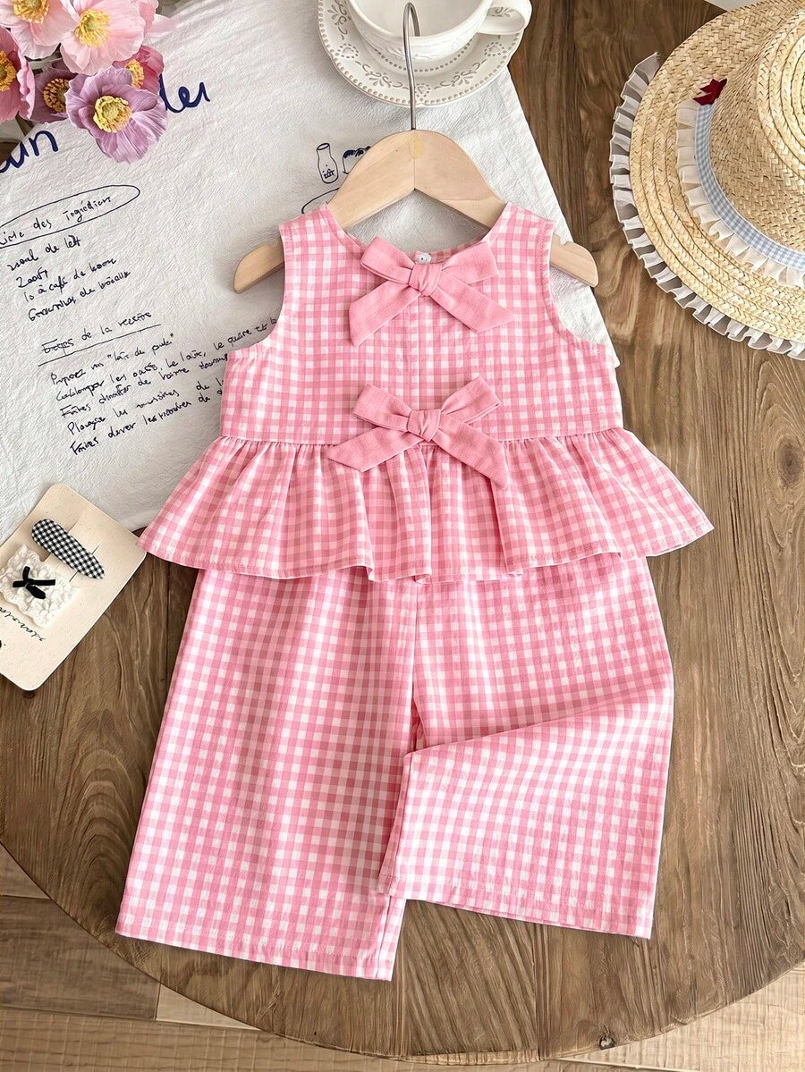 Casual Summer Pants Outfit For Kids Girls Ditsy Floral Fashion Wear