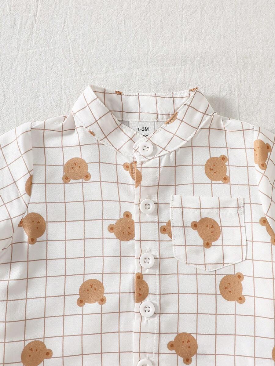 2PCS Baby Boy Gentleman Style Shirt and Shorts Set for Stylish Summer Daily Wear