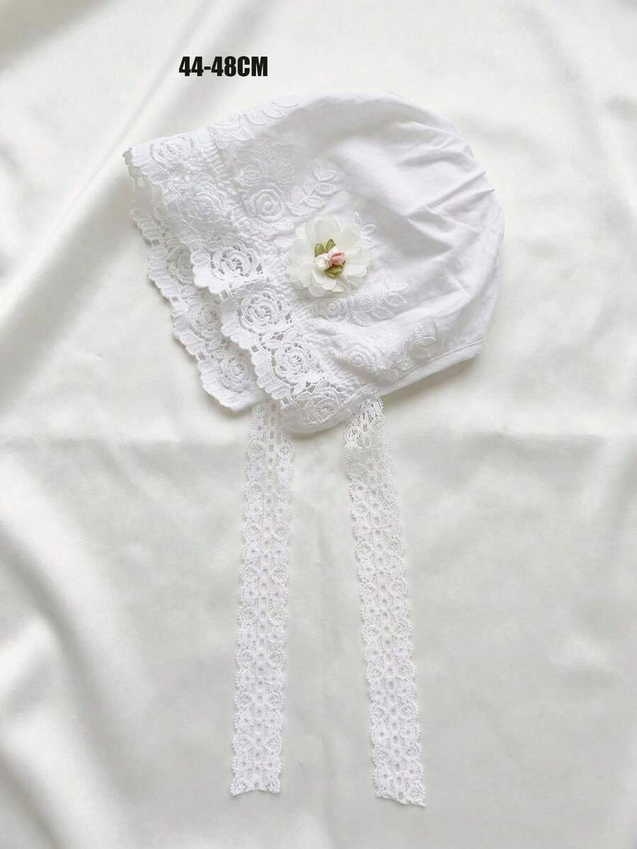 1pc Vintage Embroidered Regal Style Bonnet for Baby Daily Wear