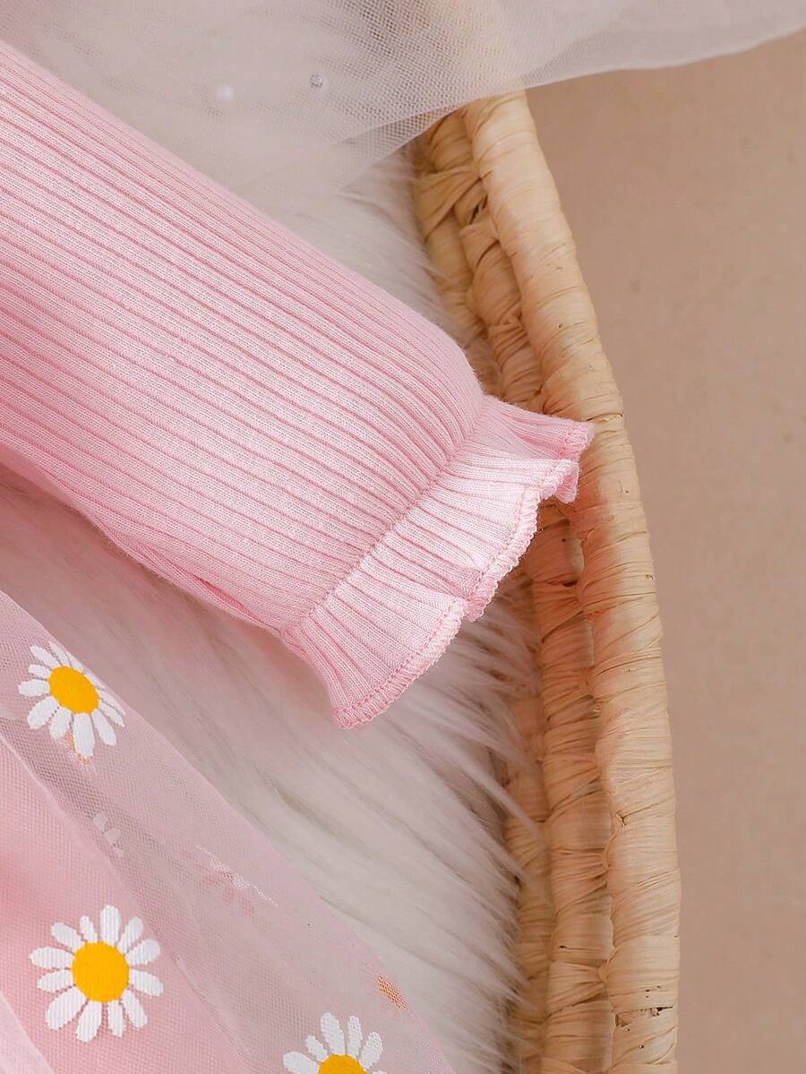 Baby Embroidered Mesh Dress and Headband Set for Elegant Outdoor Photoshoots and Special Occasions