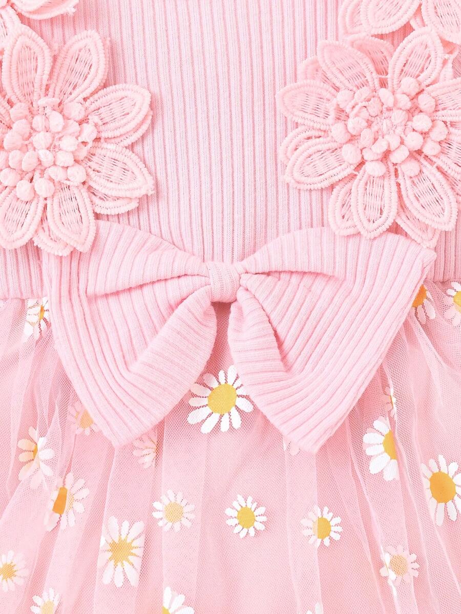 Baby Embroidered Mesh Dress and Headband Set for Elegant Outdoor Photoshoots and Special Occasions