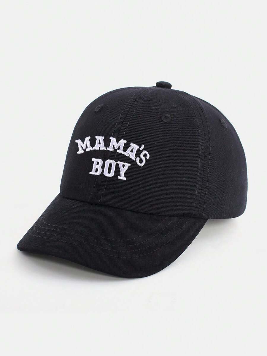 Mamas Boy Embroidered Baseball Cap for Baby Outdoor Daily Wear