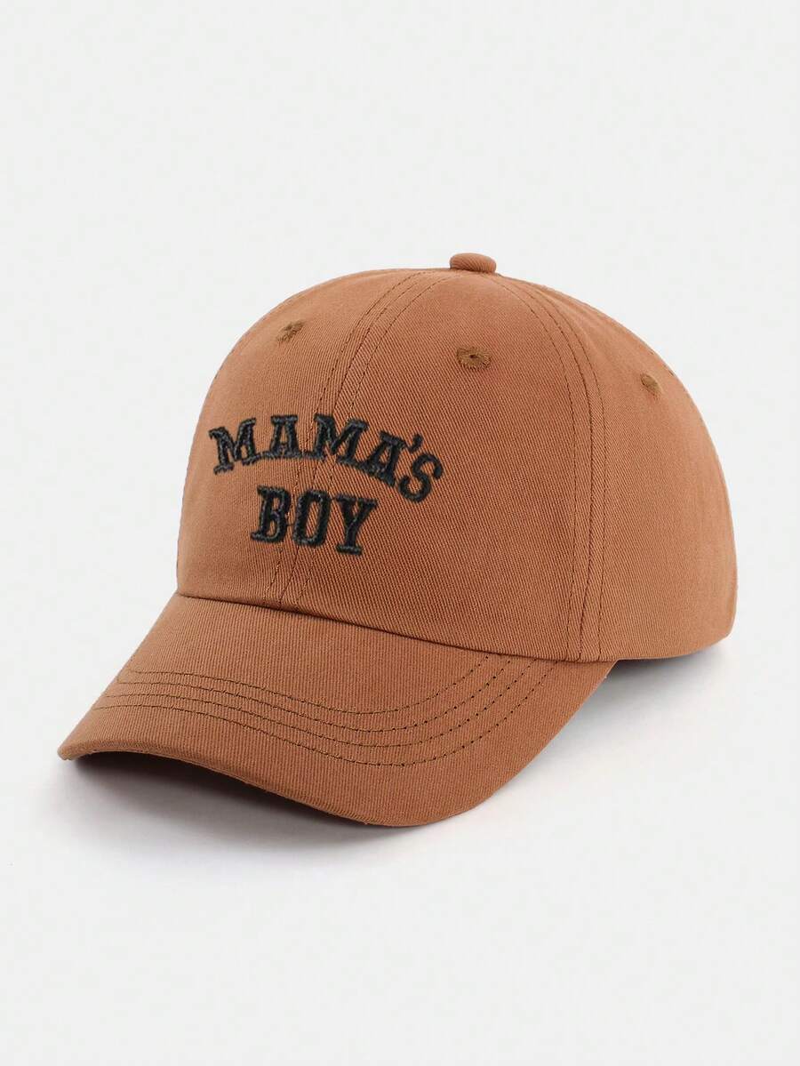 Mamas Boy Embroidered Baseball Cap for Baby Outdoor Daily Wear