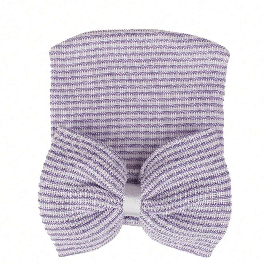 Big Bow Knitted Baby Beanie Hat for Spring and Autumn Wear