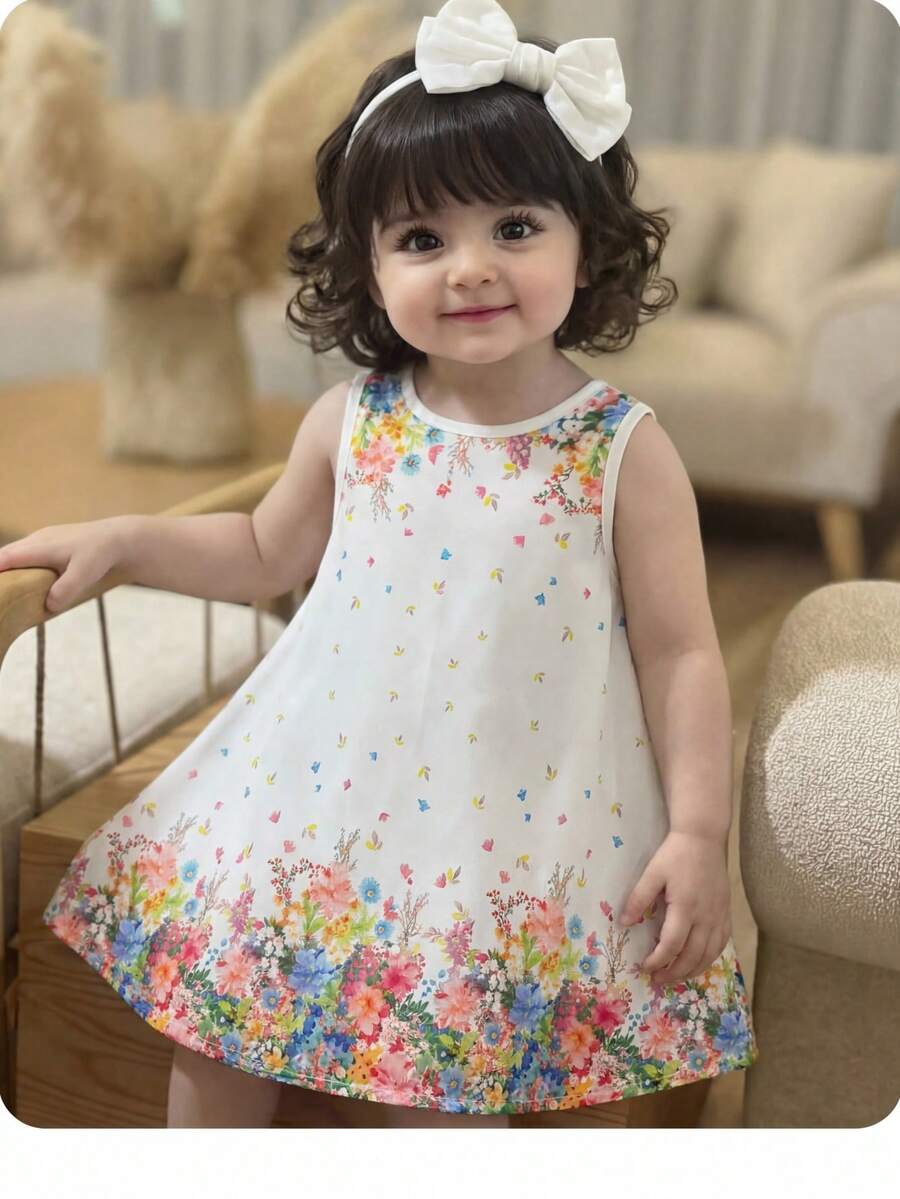 Little Girls Backless Floral Tulle Dress Sweet A Line Princess Party Wear