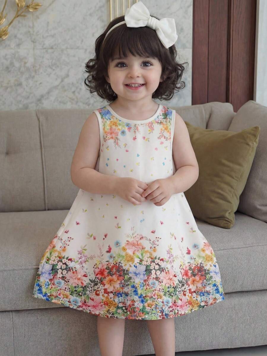 Little Girls Backless Floral Tulle Dress Sweet A Line Princess Party Wear