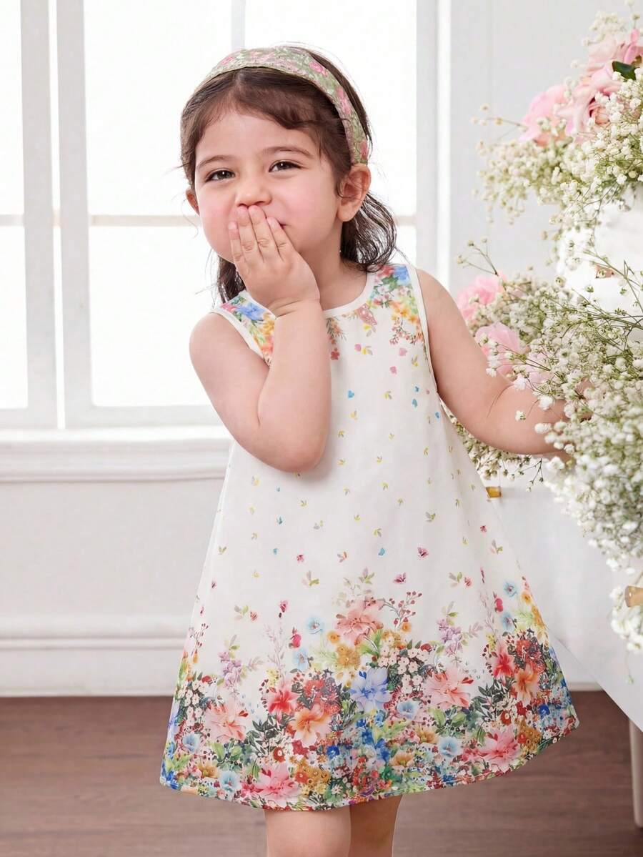 Little Girls Backless Floral Tulle Dress Sweet A Line Princess Party Wear
