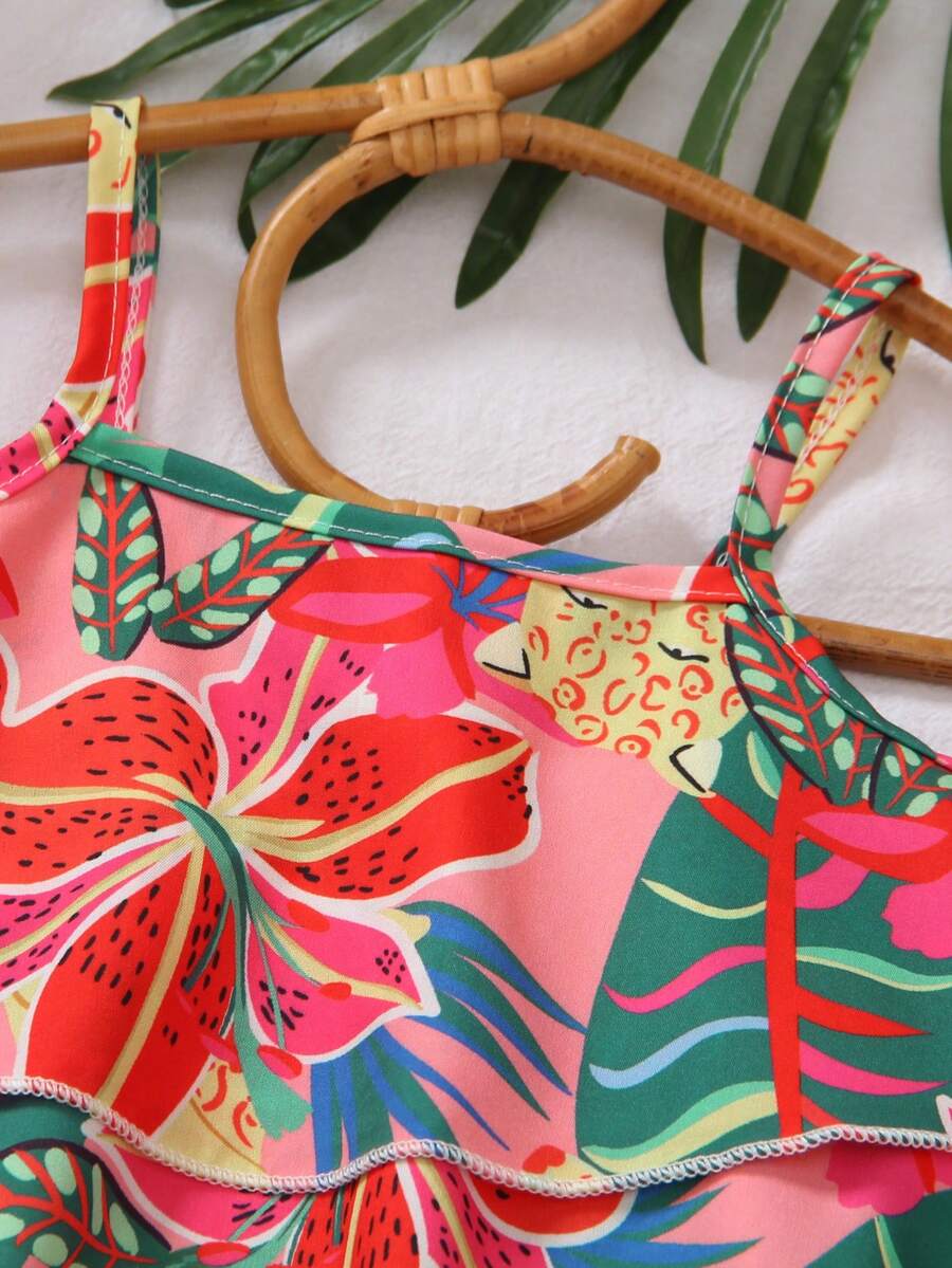 Summer Vibe Floral Print Cami & Loose Pants Set for Baby Girls