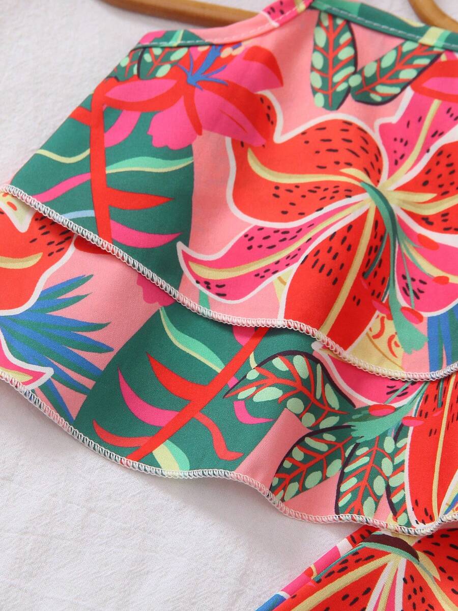 Summer Vibe Floral Print Cami & Loose Pants Set for Baby Girls