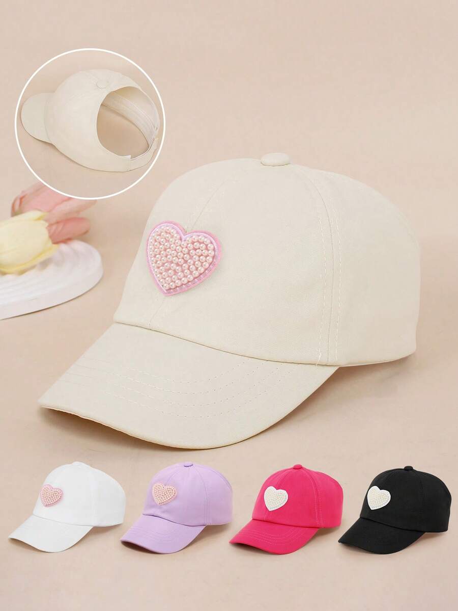 Butterfly Patch Ponytail Baseball Cap for Kids Summer Outdoor Wear