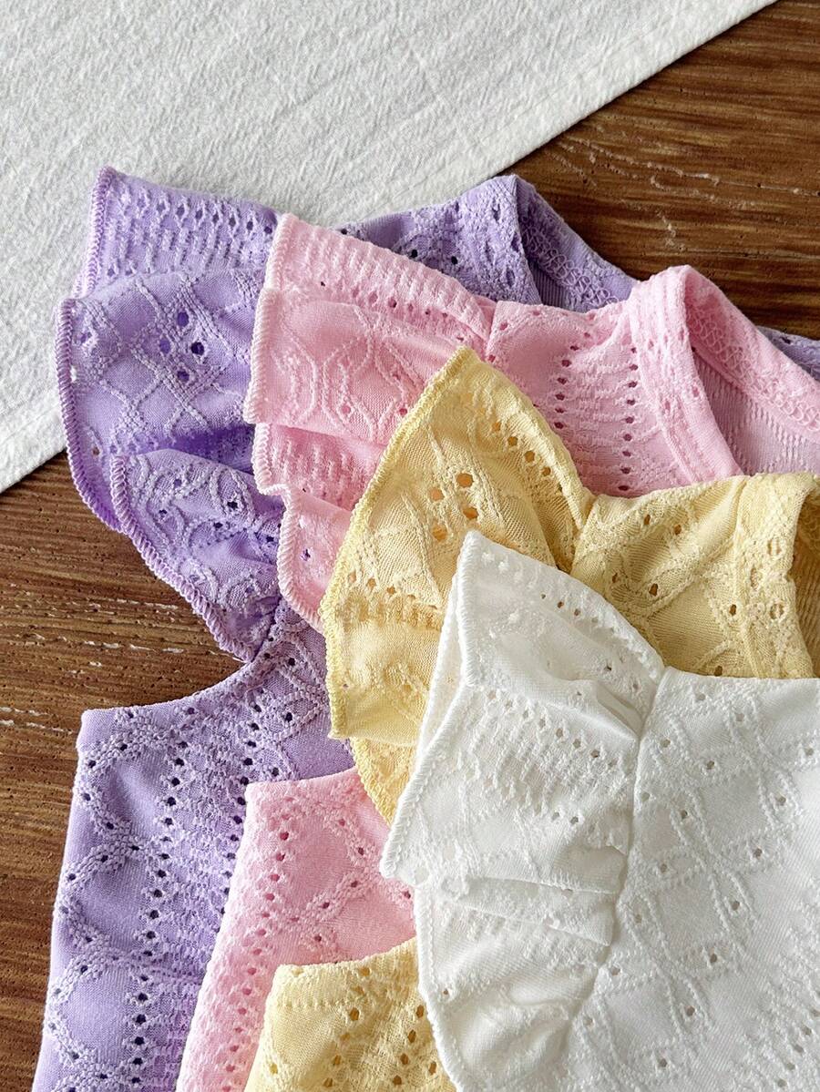8-Piece Multi-Color Ribbed Short Sleeve Top and Shorts Set for Baby Girls