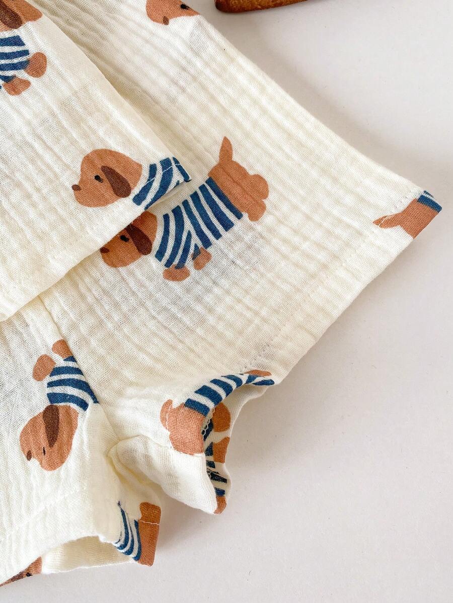 2PCS Baby Boy Gentleman Style Shirt and Shorts Set for Stylish Summer Daily Wear