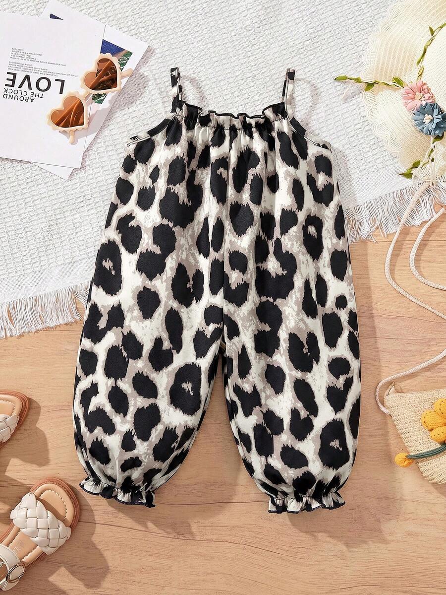 Baby Girl Casual Spaghetti Strap Jumpsuit Cute Sleeveless Summer Vacation Outfit For Newborn Infant Toddler Girls
