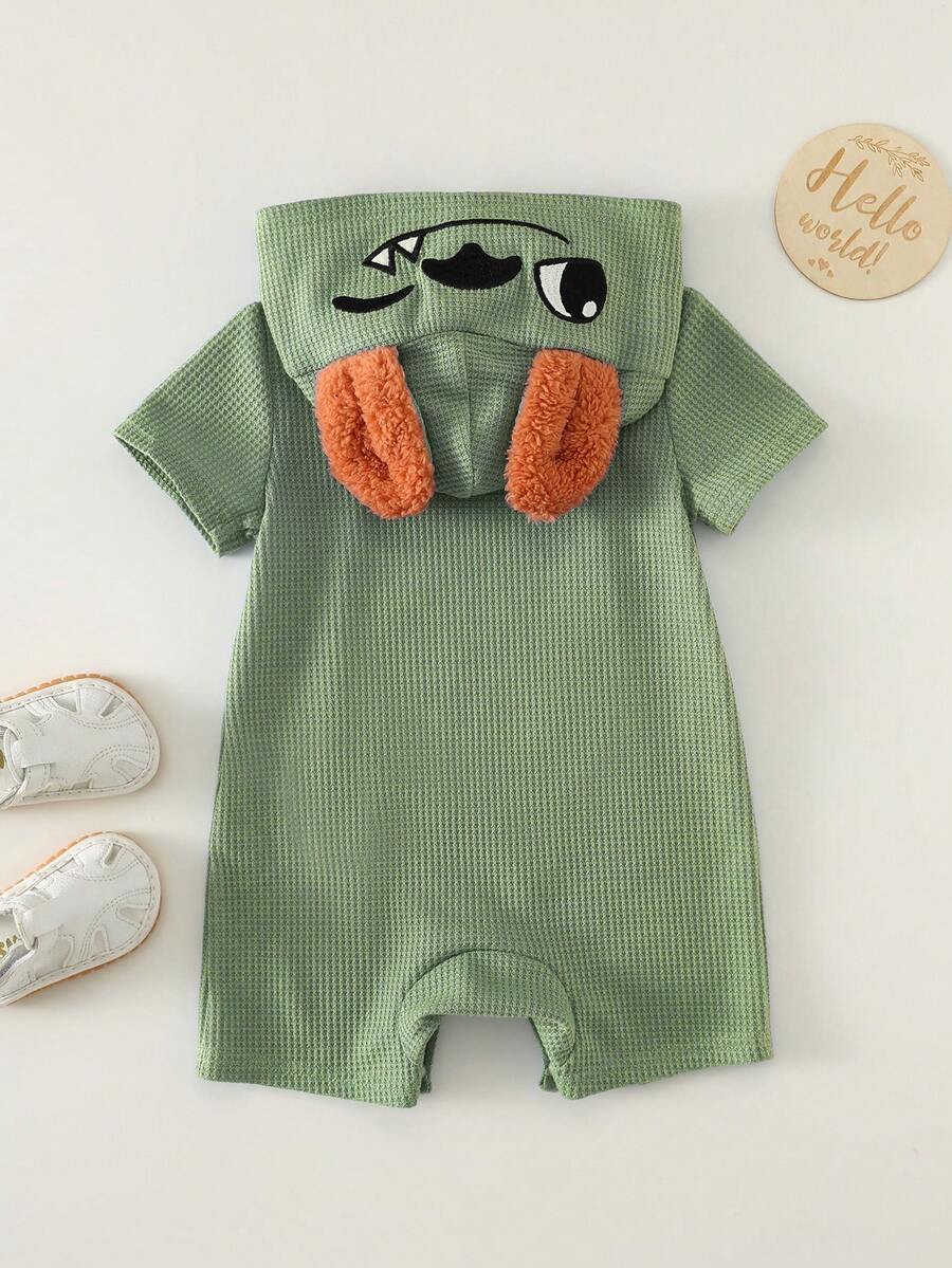3D Big Ear Hooded Romper Set For Newborn Baby Boys And Girls Summer Outfit