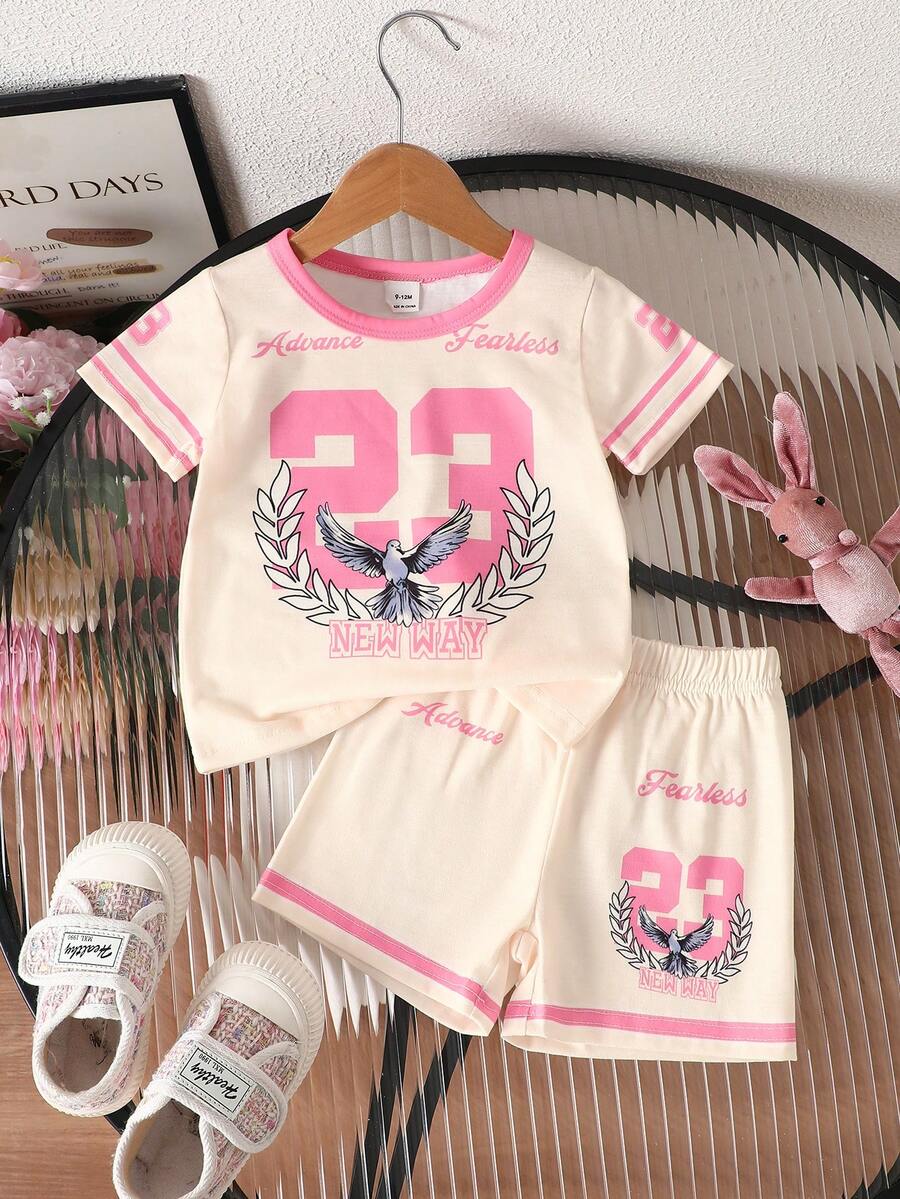 Classic Everyday Shorts Set For Baby Girls With Daddy's Girl T Shirt