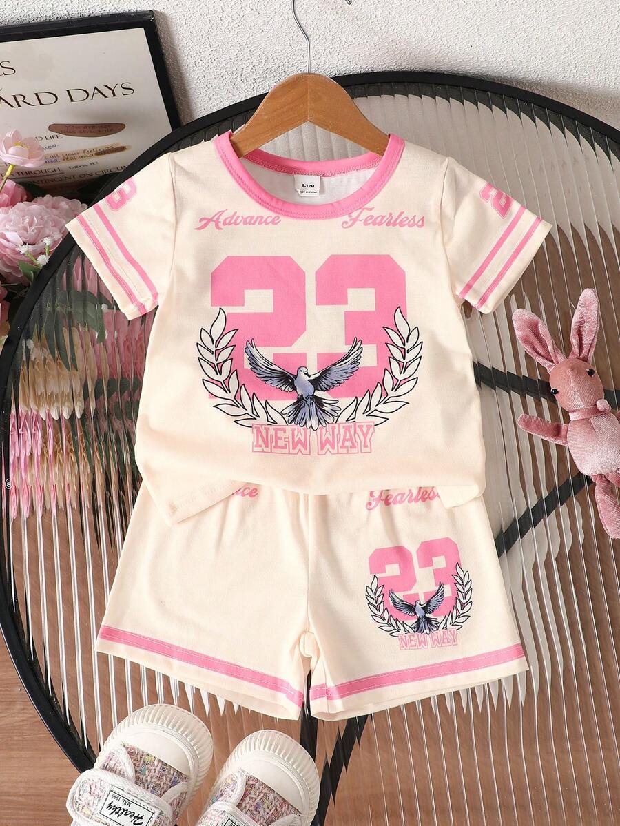 Classic Everyday Shorts Set For Baby Girls With Daddy's Girl T Shirt