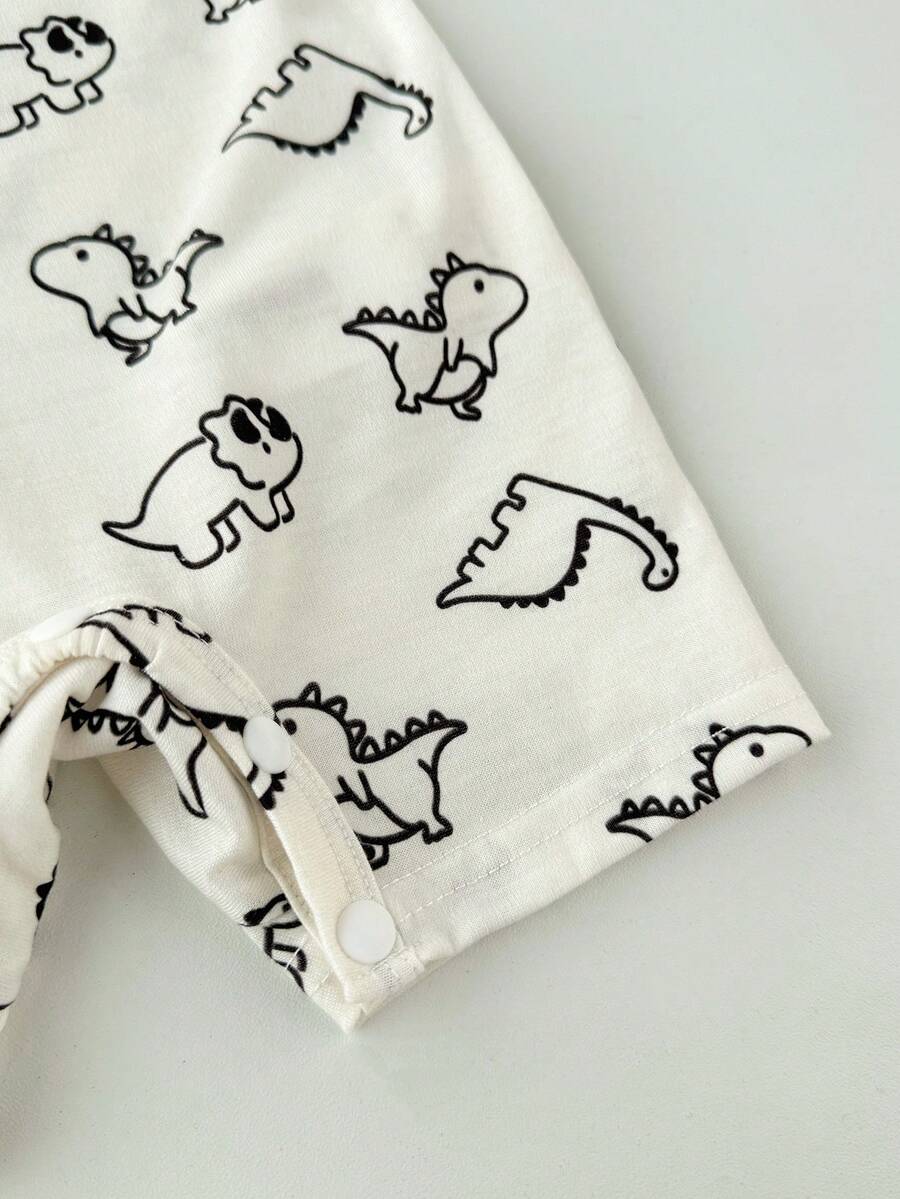 Newborn Soft Knit Summer Romper Set - 3pcs Cute Cartoon Graphic Outfits
