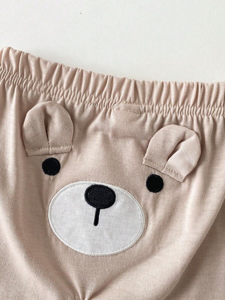 Baby Boys Brown Bear Romper Shorts and Hat Set for Summer Outdoor Wear