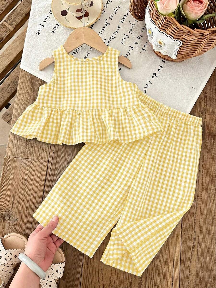 Casual Summer Pants Outfit For Kids Girls Ditsy Floral Fashion Wear