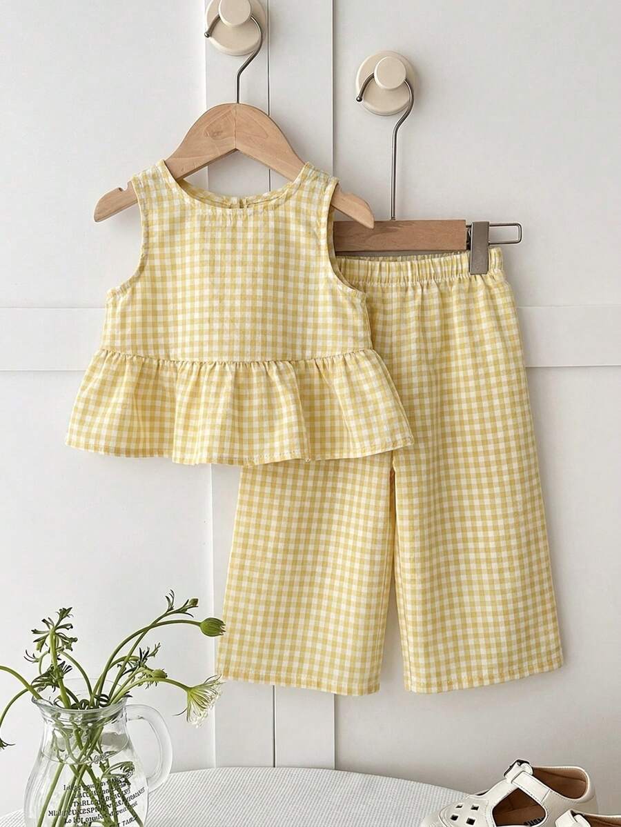 Casual Summer Pants Outfit For Kids Girls Ditsy Floral Fashion Wear