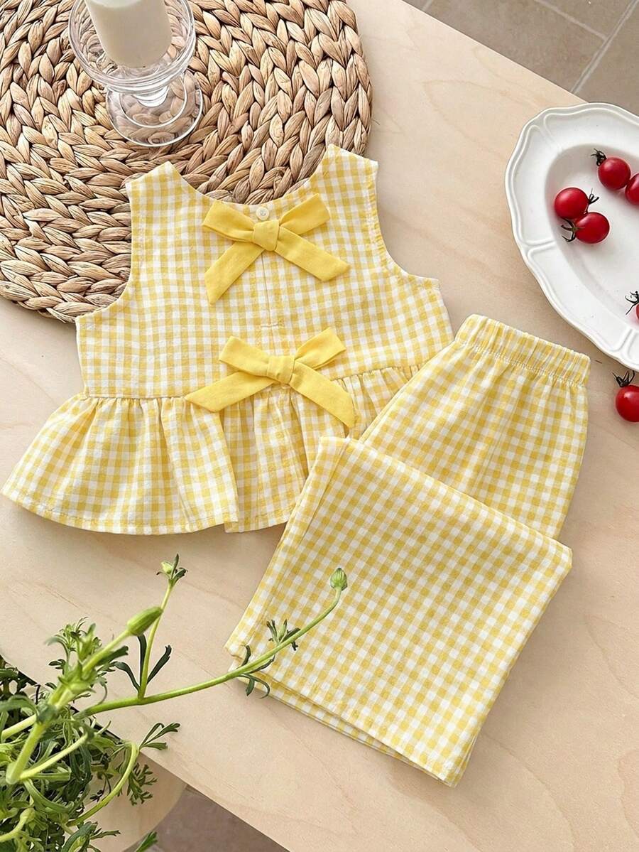 Casual Summer Pants Outfit For Kids Girls Ditsy Floral Fashion Wear