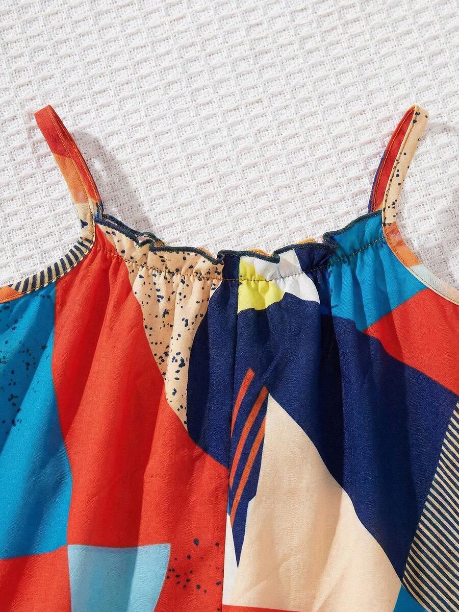 Baby Girl Casual Spaghetti Strap Jumpsuit Cute Sleeveless Summer Vacation Outfit For Newborn Infant Toddler Girls